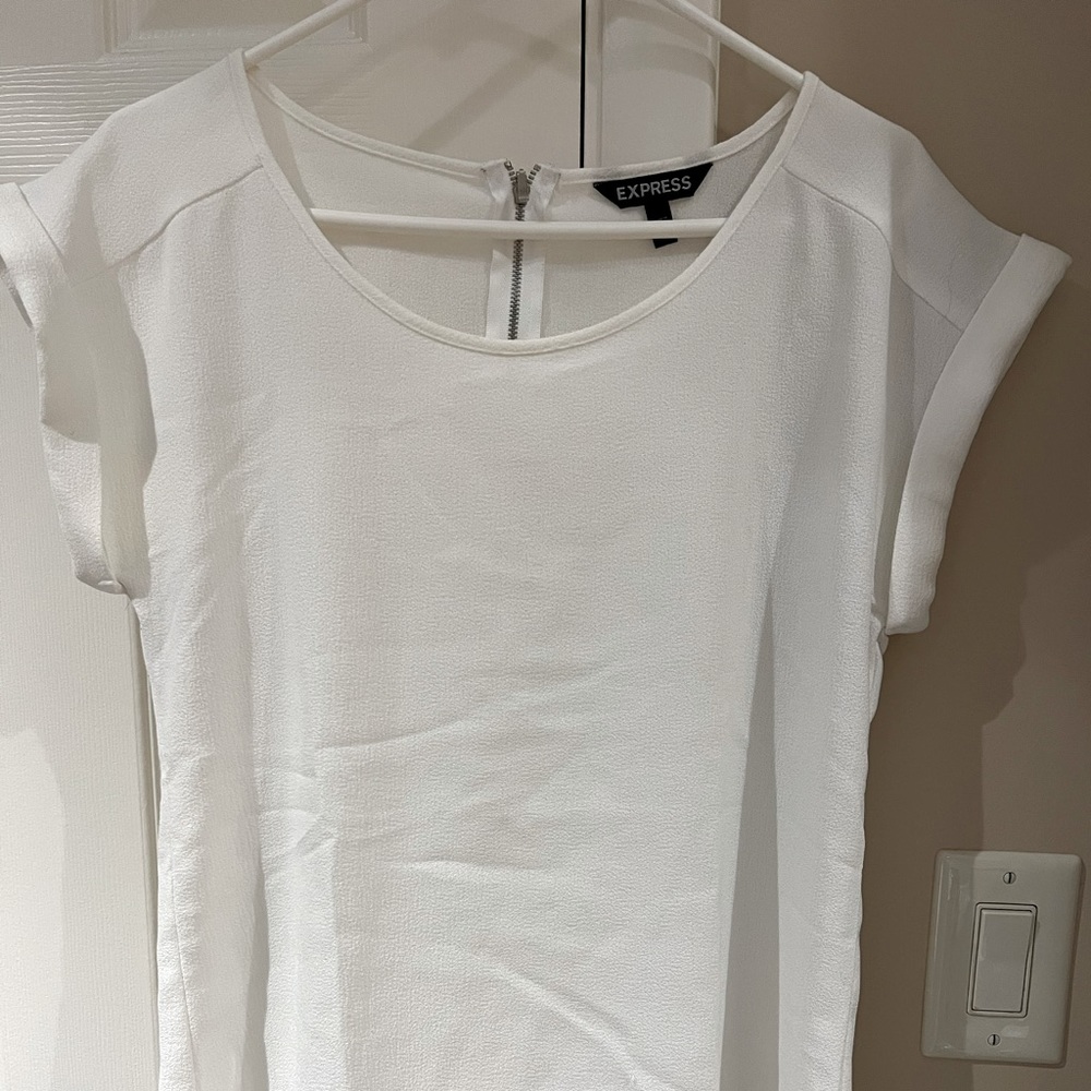 Express Small Dress/Work Short Sleeve with Rolled Sleeves and Back Zipper